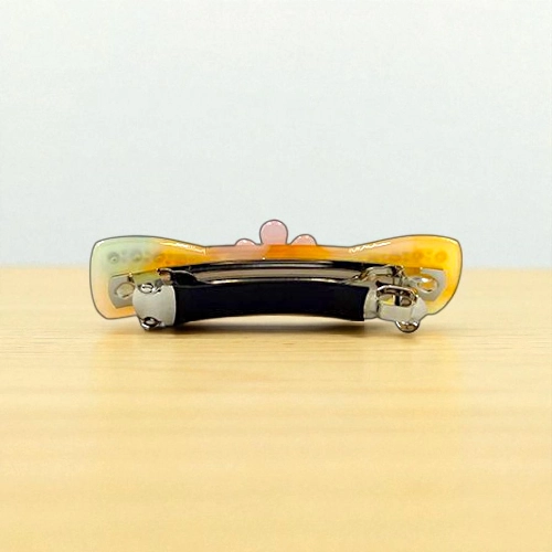 Acetate Hair Barrette with Floral Accent