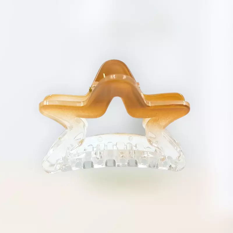 Chic Starfish Clear & Amber Caramel Hair Claw Clip - Medium Size