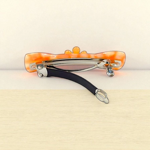 Acetate Hair Barrette with Floral Accent