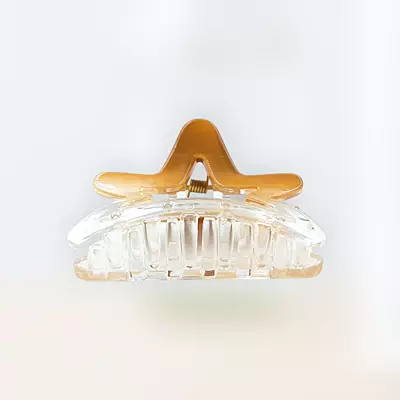 Chic Starfish Clear & Amber Caramel Hair Claw Clip - Medium Size