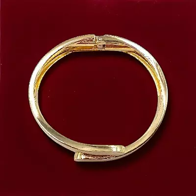 Gold Plated Stylish Open Cuff Bangle Bracelet for Women