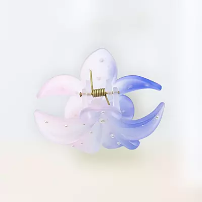 Gradient Flower Hair Claw Clip | Pink & Blue Floral Hair Accessory