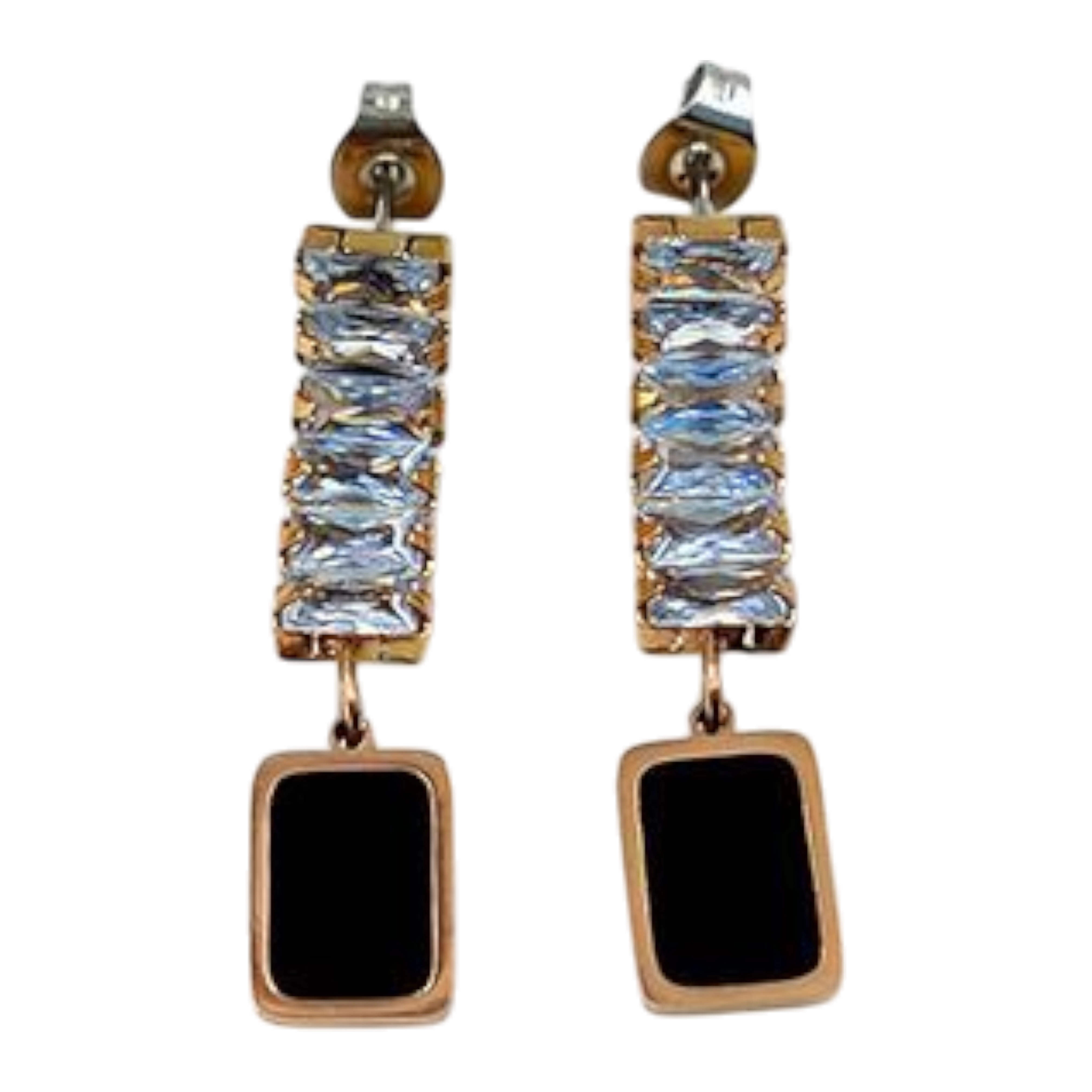 Elegant Drop Earrings with Zircon Stones
