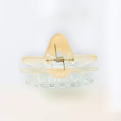 Chic Starfish Clear & Nude Peach Hair Claw Clip - Medium Size