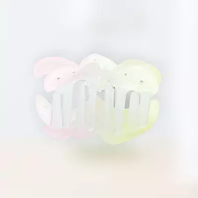 Gradient Flower Hair Claw Clip | Pink & Pale Yellow Floral Hair Accessory