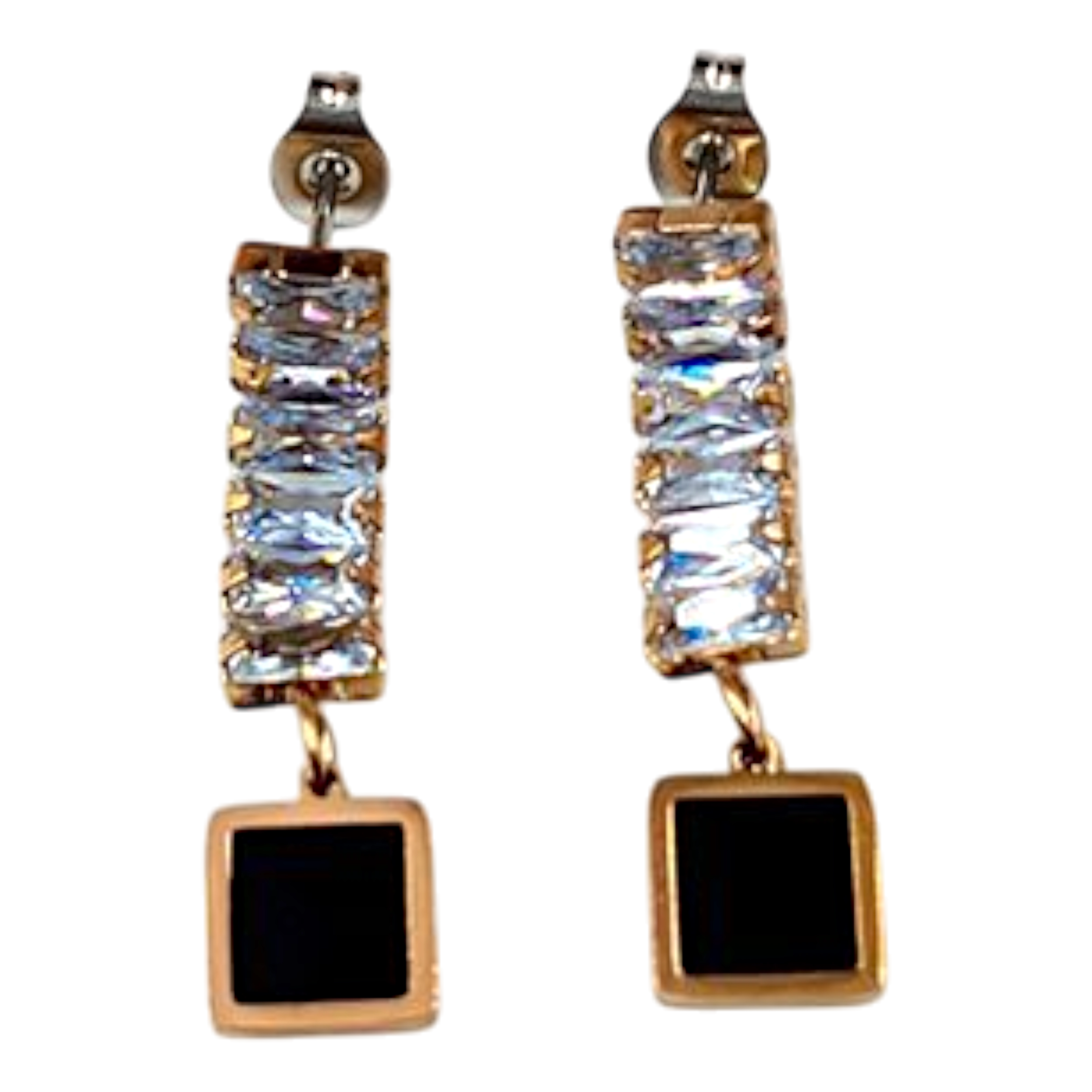 Elegant Drop Earrings with Zircon Stones