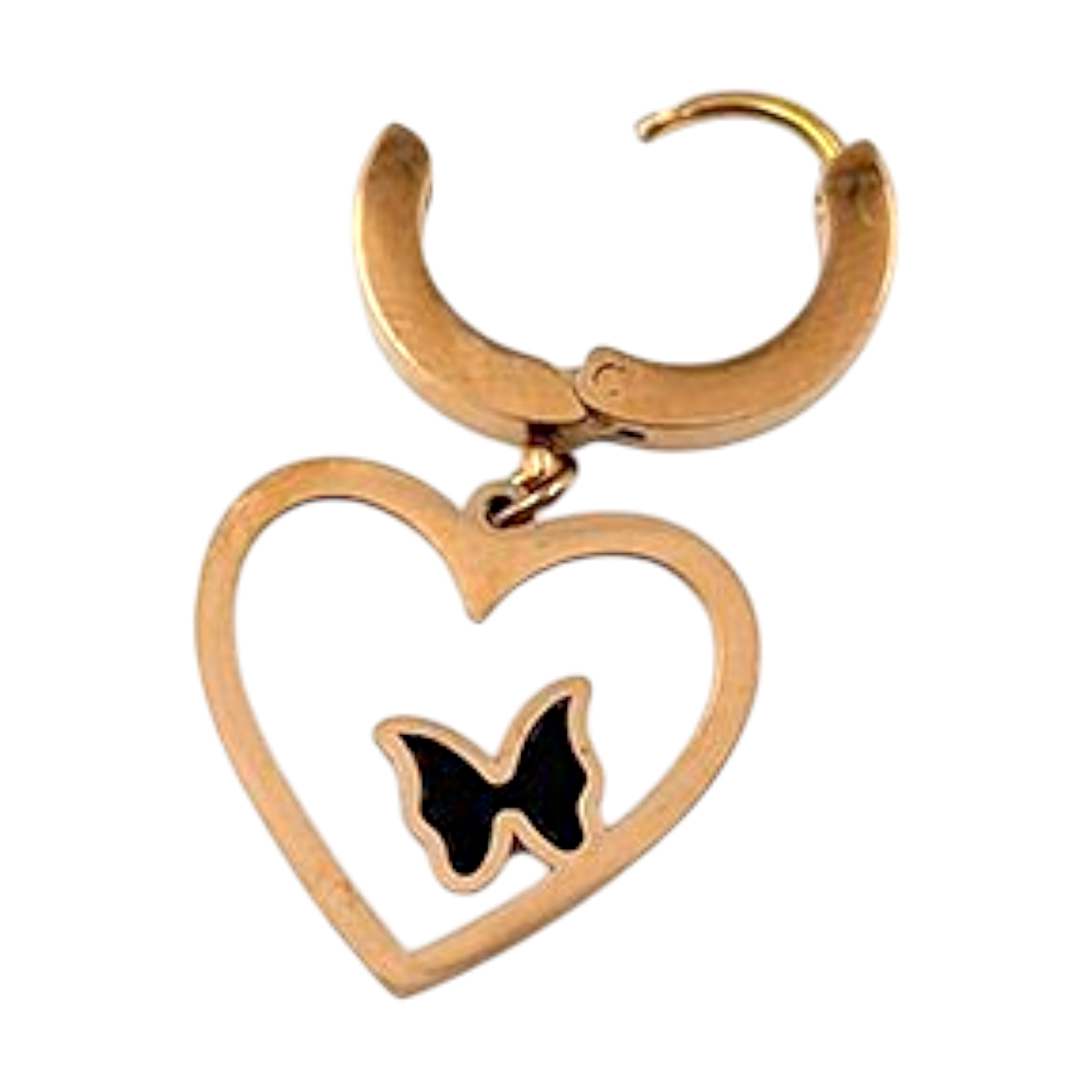 Chic Gold Heart Hoop Earrings