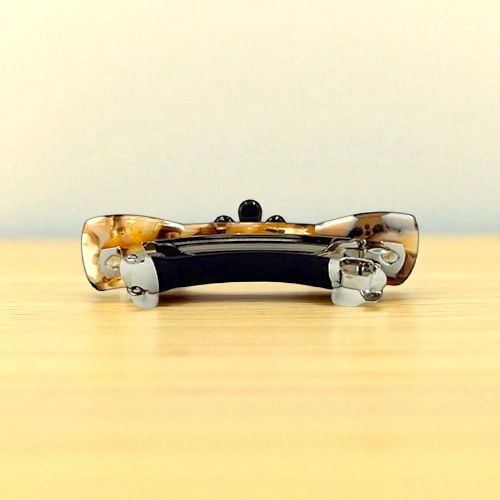 Acetate Hair Barrette with Floral Accent