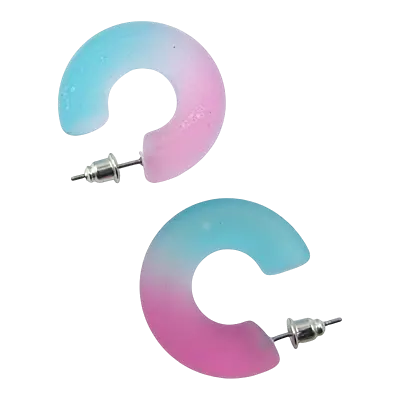 Trendy Ombre Half Hoop Earrings