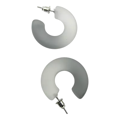 Trendy Ombre Half Hoop Earrings