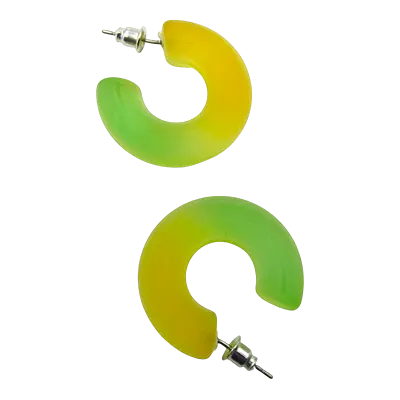 Trendy Ombre Half Hoop Earrings