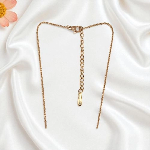 Elegant Rose Gold Butterfly Necklace with Blue Inlay