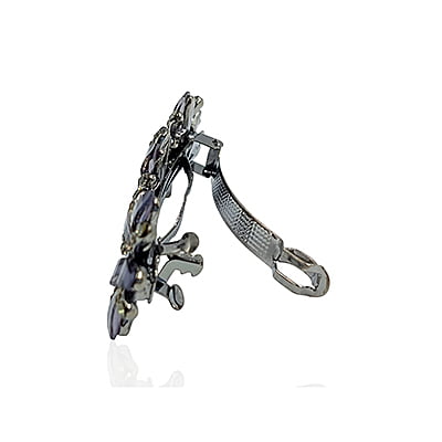 Dark Blue Line Crystal French Barrette