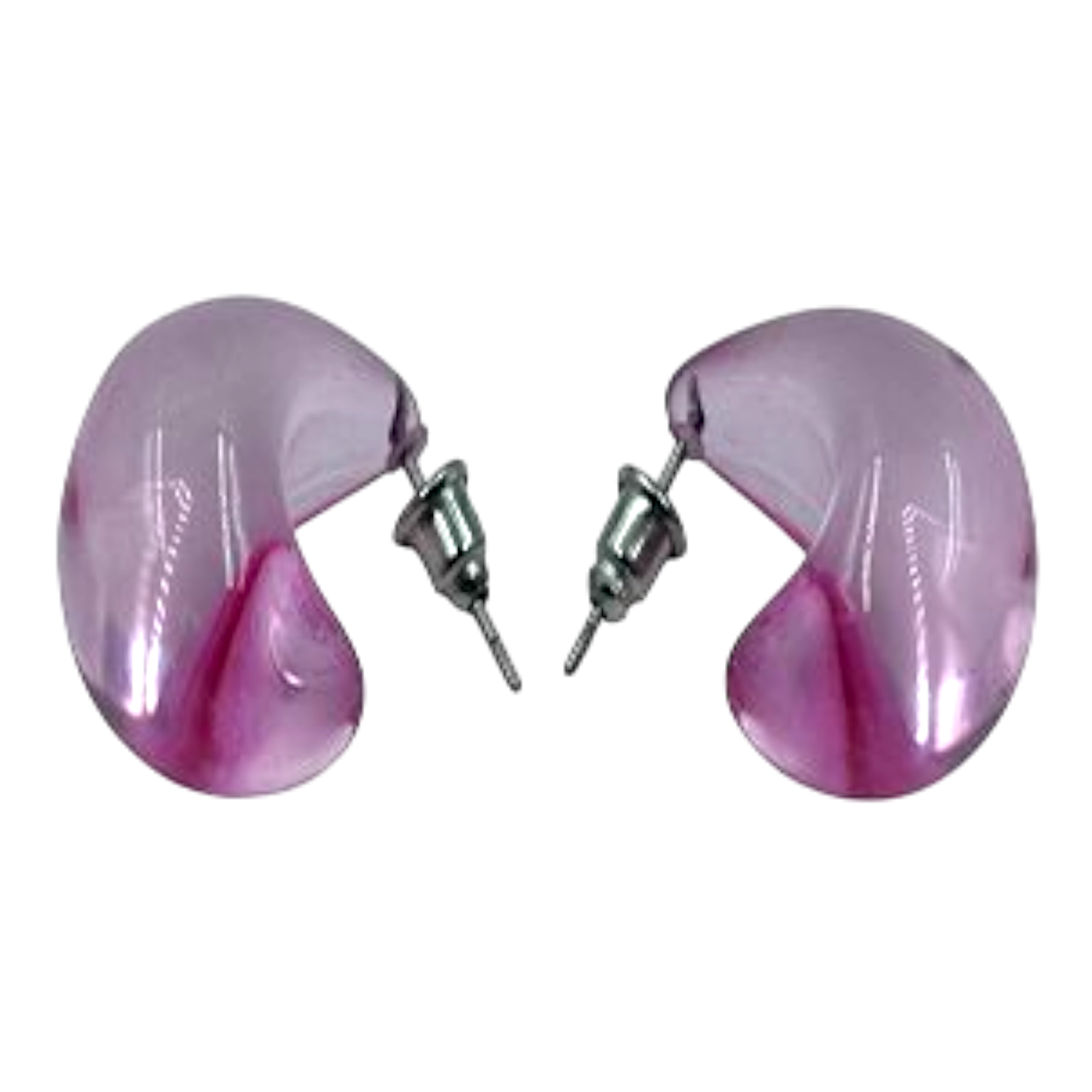 Chic Lucite Half Hoop Earrings