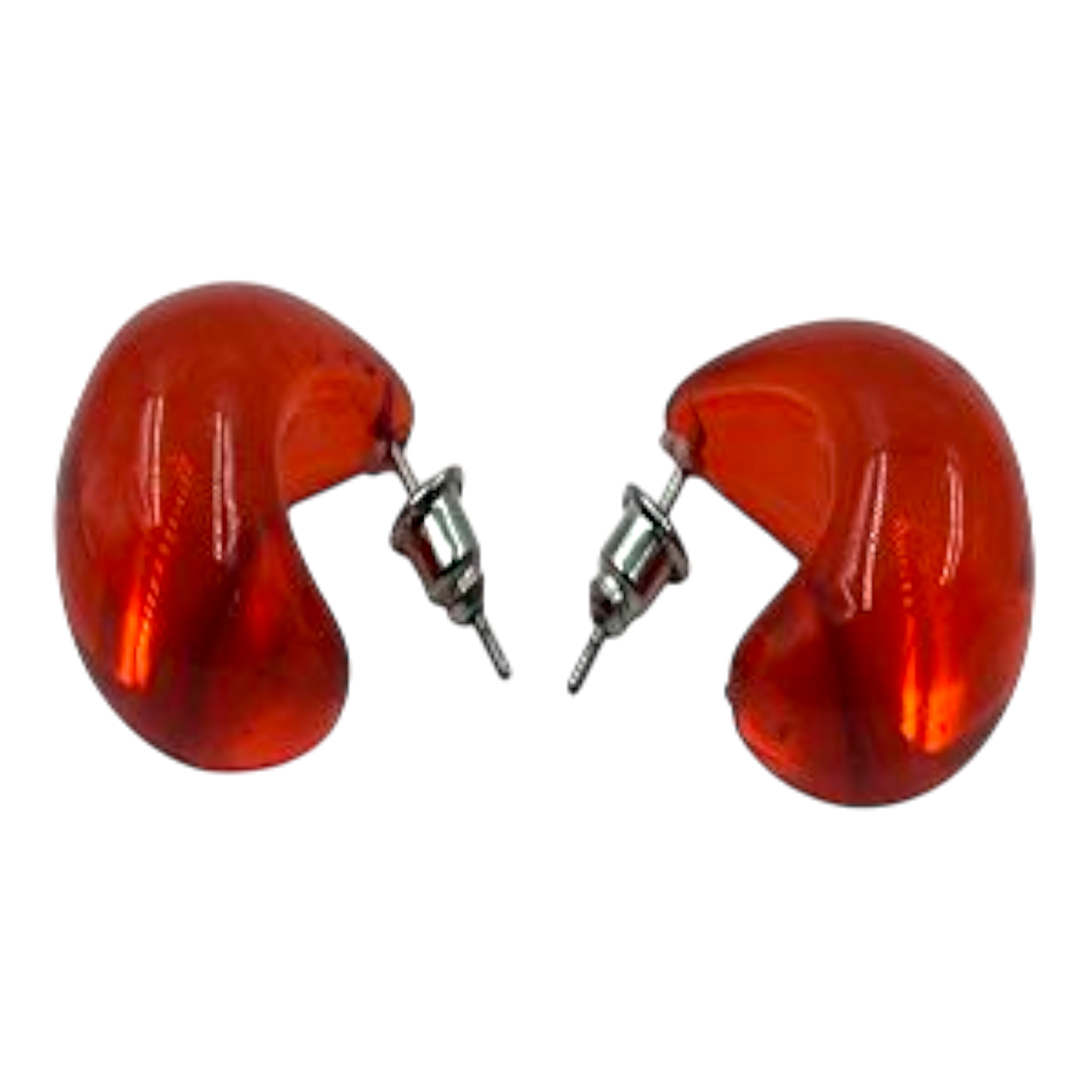 Chic Lucite Half Hoop Earrings